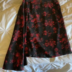 Black skirt with red flowers
